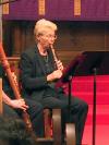 Sara Funkhouser playing the alto recorder