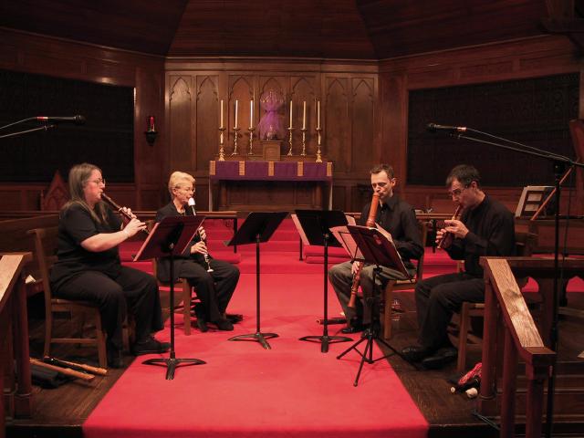 Susan Richter, Sara Funkhouser, Cornell Kinderknecht, Lee Lattimore [The Wireless Consort Recorder Quartet concert at Christ Episcopal Church - Dallas, TX, March 28, 2004]